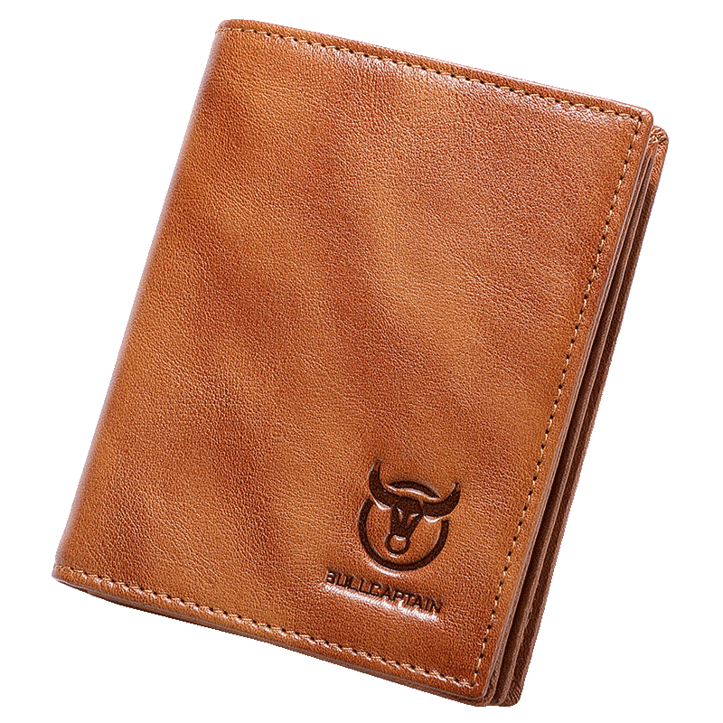 Mens Genuine Leather Bifold Wallet RFID Blocking Credit Card Holder Coffee Brown