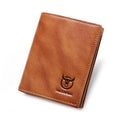 Mens Genuine Leather Bifold Wallet RFID Blocking Credit Card Holder Coffee Brown