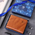 Mens Genuine Leather Bifold Wallet RFID Blocking Credit Card Holder Coffee Brown