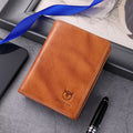 Mens Genuine Leather Bifold Wallet RFID Blocking Credit Card Holder Coffee Brown