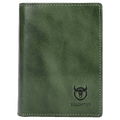 Mens Genuine Leather Bifold Wallet RFID Blocking Credit Card Holder Coffee Green