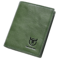 Mens Genuine Leather Bifold Wallet RFID Blocking Credit Card Holder Coffee Green