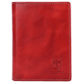 Mens Genuine Leather Bifold Wallet RFID Blocking Credit Card Holder Coffee Red
