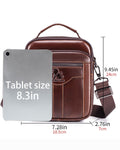 Mens Genuine Leather Shoulder Bag Messenger Briefcase CrossBody Bag Coffee