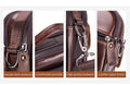 Mens Genuine Leather Shoulder Bag Messenger Briefcase CrossBody Bag Coffee