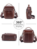 Mens Genuine Leather Shoulder Bag Messenger Briefcase CrossBody Bag Coffee