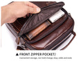 Mens Genuine Leather Shoulder Bag Messenger Briefcase CrossBody Bag Coffee