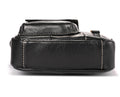 Men's Genuine Leather Sling Bag Small Shoulder Crossbody Messenger Handbag Black