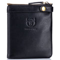 Mens Genuine Leather Wallet Extra Capacity Billfold with 14 Card Slots Black