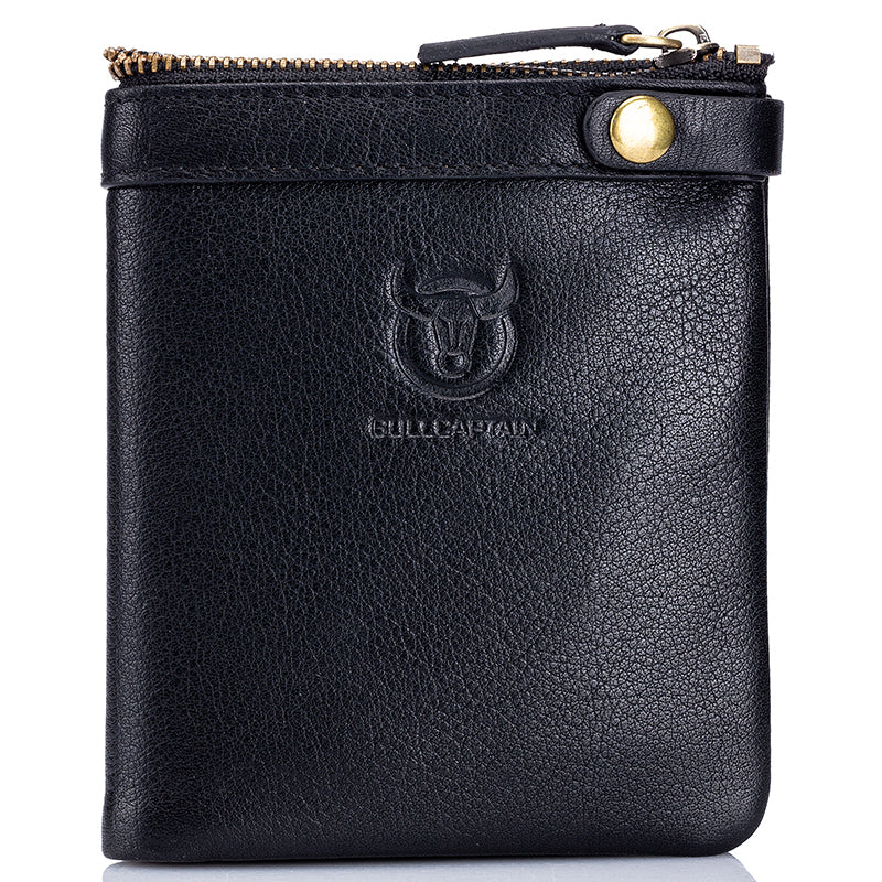 Mens Genuine Leather Wallet Extra Capacity Billfold with 14 Card Slots Black