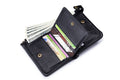 Mens Genuine Leather Wallet Extra Capacity Billfold with 14 Card Slots Black