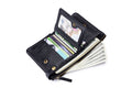 Mens Genuine Leather Wallet Extra Capacity Billfold with 14 Card Slots Black