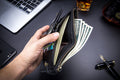 Mens Genuine Leather Wallet Extra Capacity Billfold with 14 Card Slots Black