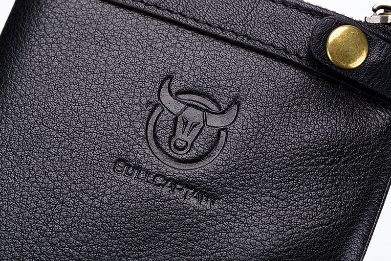 Mens Genuine Leather Wallet Extra Capacity Billfold with 14 Card Slots Black
