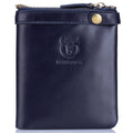 Men's Genuine Leather Wallet Extra Capacity Billfold with 14 Card Slots Blue