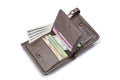 Mens Genuine Leather Wallet Extra Capacity Billfold with 14 Card Slots Brown