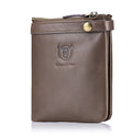 Mens Genuine Leather Wallet Extra Capacity Billfold with 14 Card Slots Brown