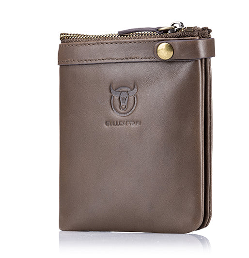 Mens Genuine Leather Wallet Extra Capacity Billfold with 14 Card Slots Brown