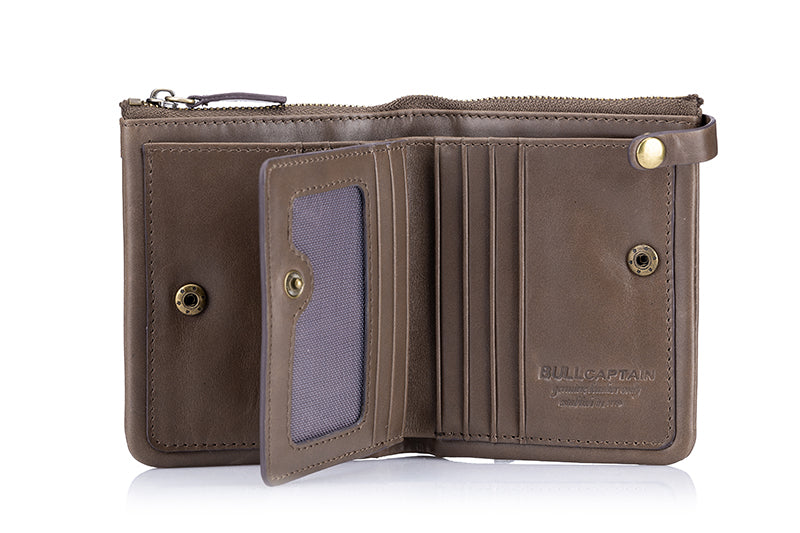 Mens Genuine Leather Wallet Extra Capacity Billfold with 14 Card Slots Brown