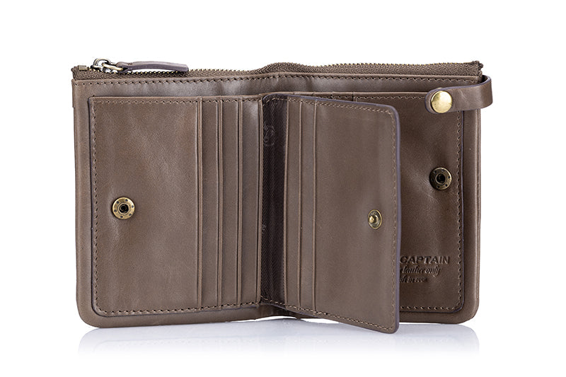 Mens Genuine Leather Wallet Extra Capacity Billfold with 14 Card Slots Brown