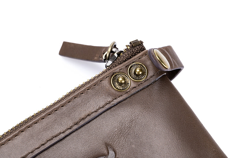 Mens Genuine Leather Wallet Extra Capacity Billfold with 14 Card Slots Brown