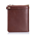 Mens Genuine Leather Wallet Extra Capacity Billfold with 14 Card Slots Coffee