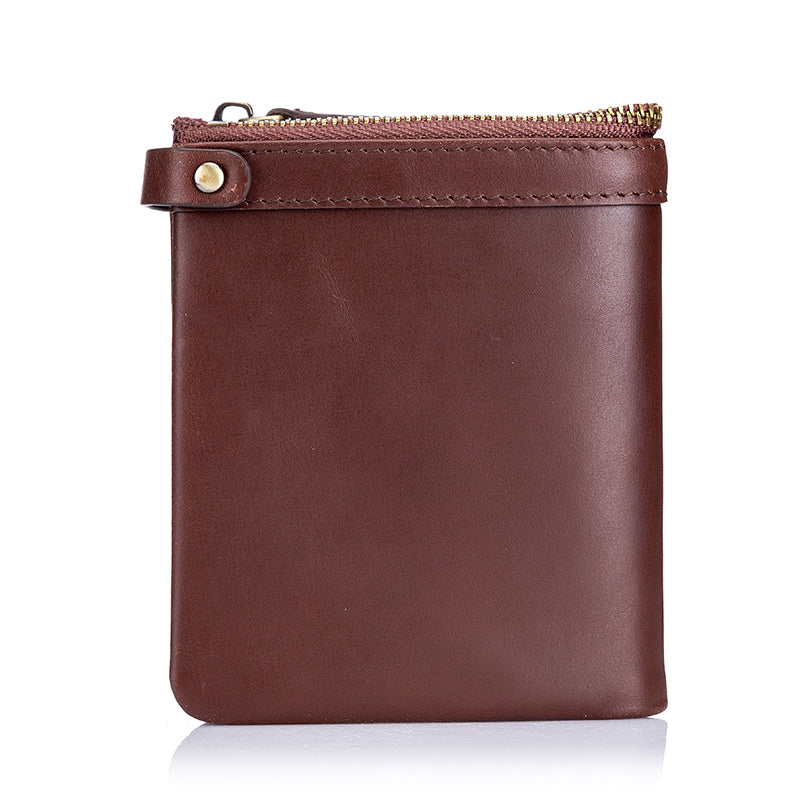 Mens Genuine Leather Wallet Extra Capacity Billfold with 14 Card Slots Coffee
