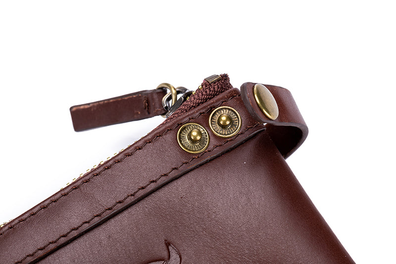 Mens Genuine Leather Wallet Extra Capacity Billfold with 14 Card Slots Coffee
