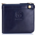 Men's Genuine Leather Wallet RFID Blocking Slim Stylish Bifold Wallet Blue