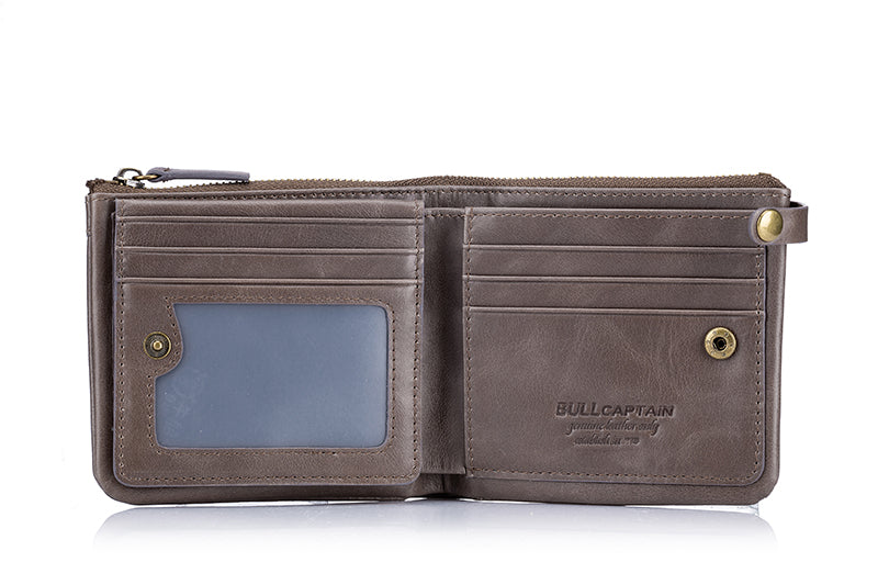 Mens Genuine Leather Wallet RFID Blocking Slim Stylish Bifold Wallet Brown