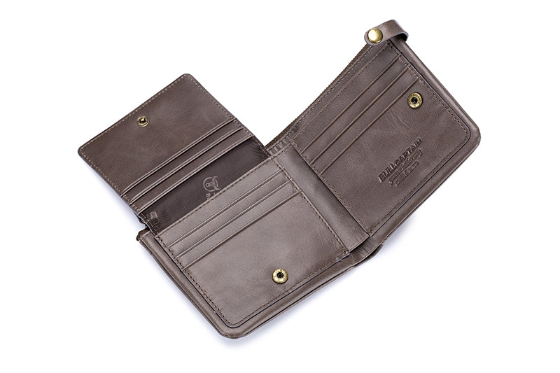 Mens Genuine Leather Wallet RFID Blocking Slim Stylish Bifold Wallet Brown