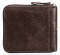 Mens Genuine Leather Zipper Wallet RFID Secure Multi-card Coin Purse Coffee