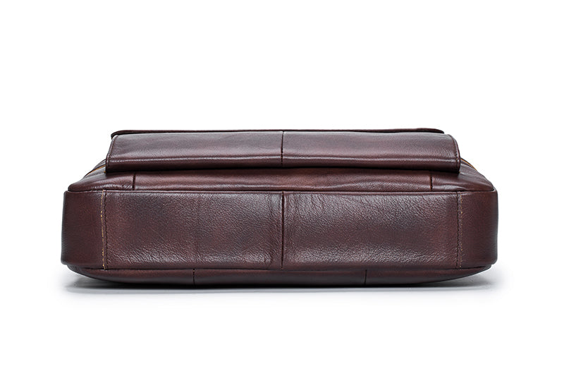 Mens Leather 15.6" Laptop Bag Briefcase Busines Shoulder Bag Handbag Coffee