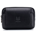 Mens Leather Casual Waist Fanny Pack Bag Belt Mobile Phone Bag Black