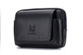 Mens Leather Casual Waist Fanny Pack Bag Belt Mobile Phone Bag Black