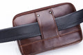 Mens Leather Casual Waist Fanny Pack Bag Belt Mobile Phone Bag Brown