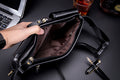 Mens Leather Fanny Pack Vintage Crossbody Chest Waist Belt Bag Black