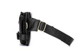 Mens Leather Fanny Pack Vintage Crossbody Chest Waist Belt Bag Black