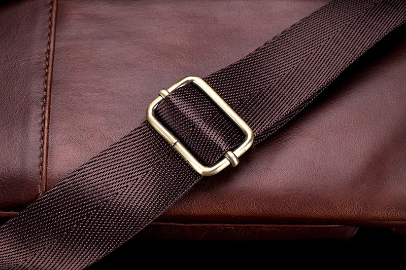 Mens Leather Fanny Pack Vintage Crossbody Chest Waist Belt Bag Coffee