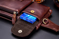 Mens Leather Fanny Pack Vintage Crossbody Chest Waist Belt Bag Coffee