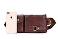 Mens Leather Fanny Pack Vintage Crossbody Chest Waist Belt Bag Coffee
