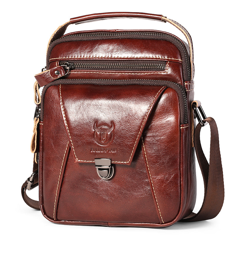 Mens Leather Messenger Bags Vintage Shoulder Crossbody Satchel Handbag Brown
