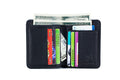 Mens Leather Trifold RFID Wallet With 2 ID Window With Gift Box  Black
