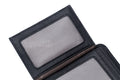 Mens Leather Trifold RFID Wallet With 2 ID Window With Gift Box  Black