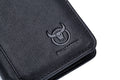 Mens Leather Trifold RFID Wallet With 2 ID Window With Gift Box  Black