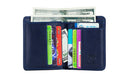 Mens Leather Trifold RFID Wallet With 2 ID Window With Gift Box Blue