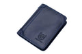 Mens Leather Trifold RFID Wallet With 2 ID Window With Gift Box Blue