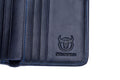 Mens Leather Trifold RFID Wallet With 2 ID Window With Gift Box Blue