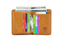 Mens Leather Trifold RFID Wallet With 2 ID Window With Gift Box  Brown