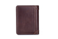Mens Leather Trifold RFID Wallet With 2 ID Window With Gift Box Coffee